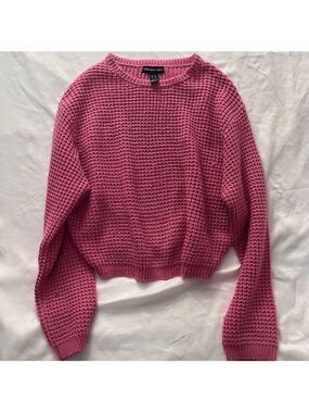 3/ $20  Streetwear Society Chunky Waffle Knit Cropped Sweater Pink XL